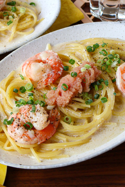 生クリームなし!フライパンひとつで作れるえびと明太の濃厚クリームパスタ