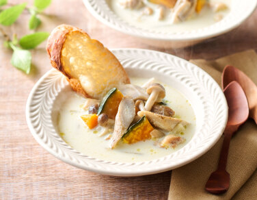 秋野菜のクリームスープ